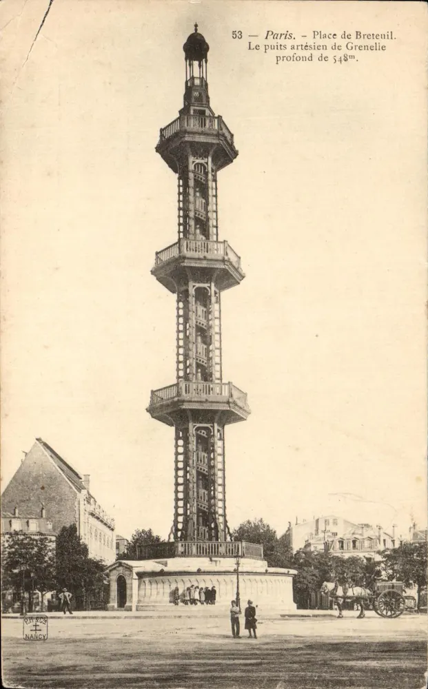 Paris — Place de Breteuil — Puits artésien de Grenelle profond de 548m, éditeur RIVAGE NANCY, n°53 - Vorderseite