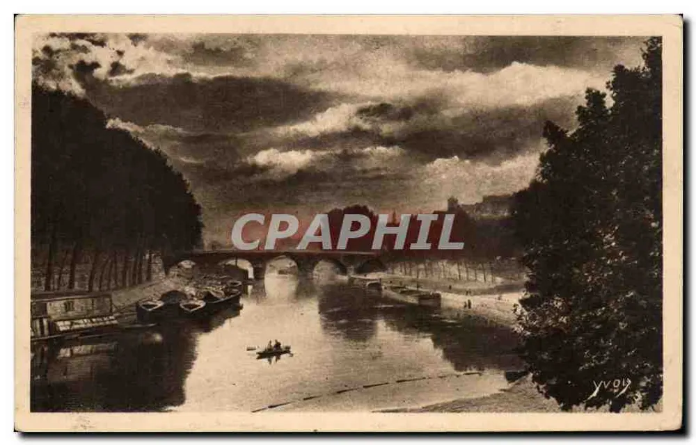 París. Paseando — vista del puente de la Concordia — edición Yvov, serie 9 n°180 - Anverso