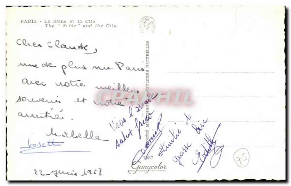 Parigi - La Senna e la Cité — Ganycolor, n°787 - Verso