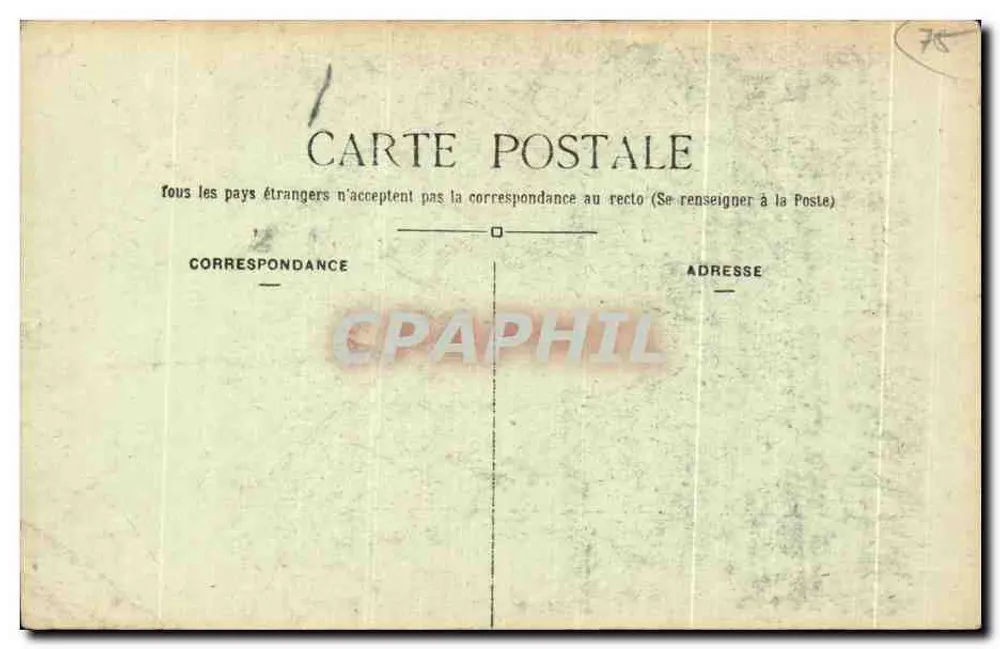 Paris — Arco do Triunfo da Estrela — Editor F. Magnin, n° 75 - Verso