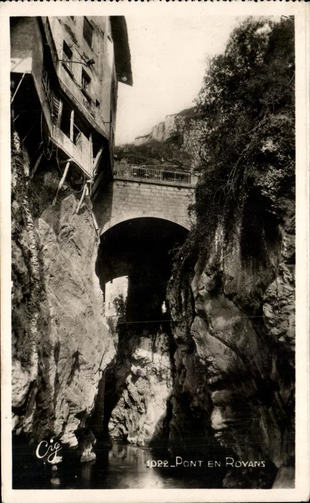 Ponte em Royans — Vista da ponte sobre o cânion — Cigé, n°1022 - Frente