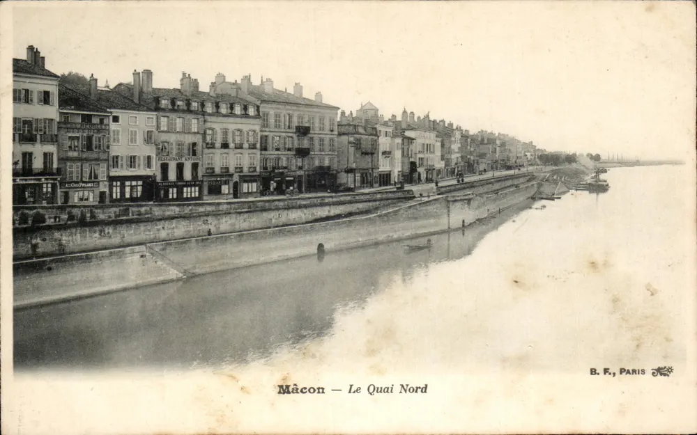 Mâcon — O Quai Norte — B. F., Paris - Frente
