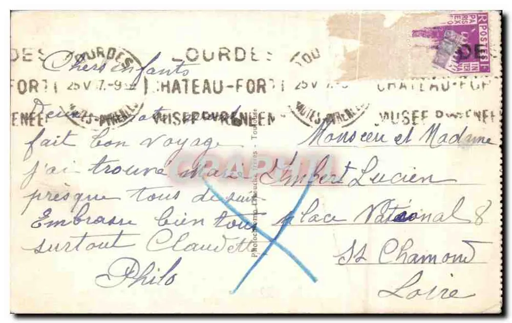 Lourdes - Die Wundergrotte — Les Hautes Pyrénées, Verlag Lourdes, Nr. 825 - Rückseite