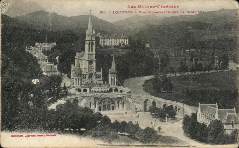 Lourdes - Aufnahme von der Basilika — Phototype Jasoune Frères Toulouse, n°816 - Vorderseite