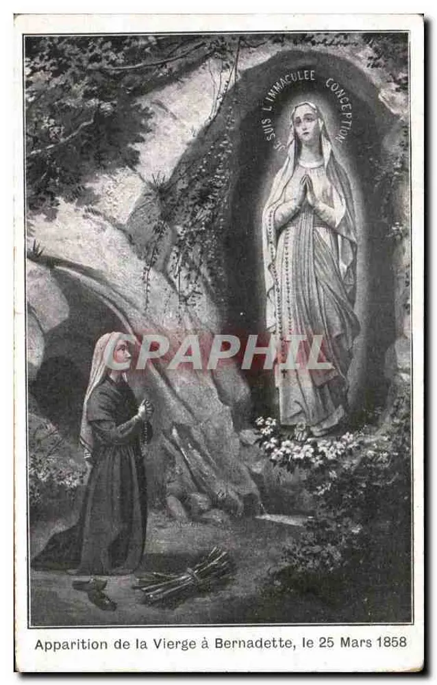 Erscheinung der Jungfrau Bernadette — 25. März 1858 — Edition Alliance Catholique - Louvres - Vorderseite