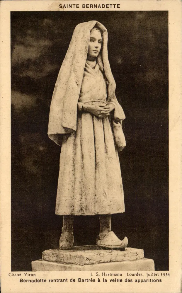 Heilige Bernadette — Statue in Lourdes — J. S. Hartmann, Serie 1934 - Vorderseite