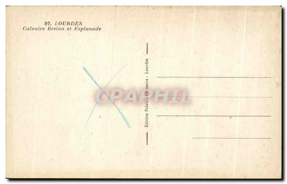 Calvario Bretón y Paseo — Lourdes — Edición Palacio del Rosario - Reverso
