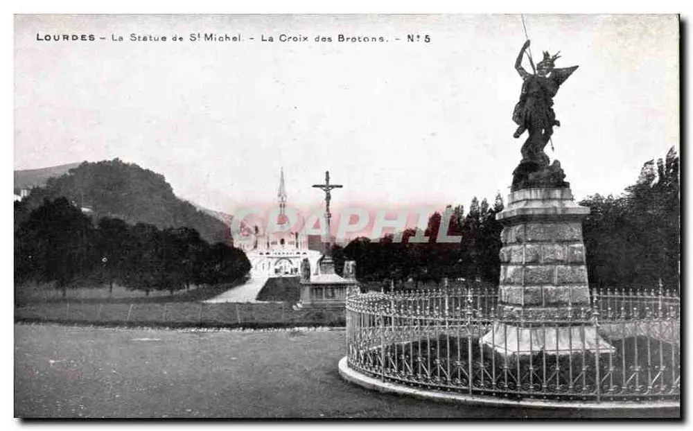 Lourdes — Die Statue des heiligen Michael — Die Kreuz der Brotons — Nr. 5 — Edition Alliance Catholique - Vorderseite