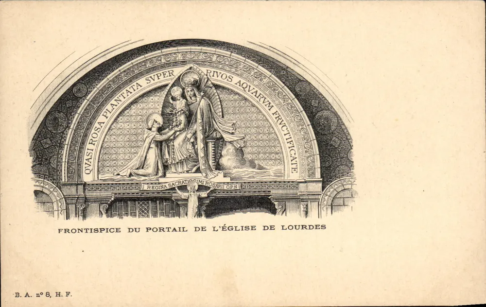 Fachada do portal da igreja de Lourdes — B.A. n°8, H.F. - Frente