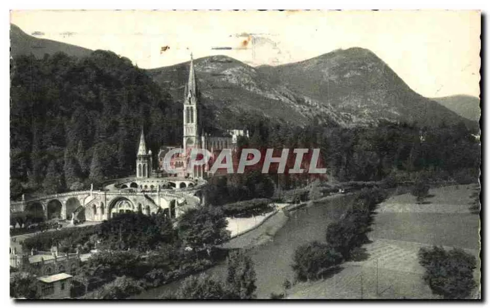 Lourdes — A Basílica e o Rio Gave — Edição Photo-Gématit - Frente