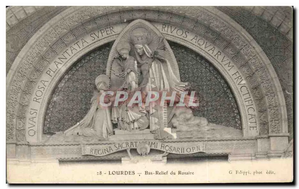 Lourdes — Bas-relief do Rosário — G. Filippi, fot. edit. - Frente