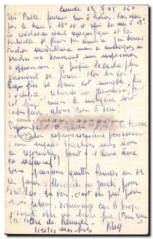 Lourdes-Barousse — Ansicht der Ourse — Berge der Barousse — Éditions Océan, Toulouse - Rückseite