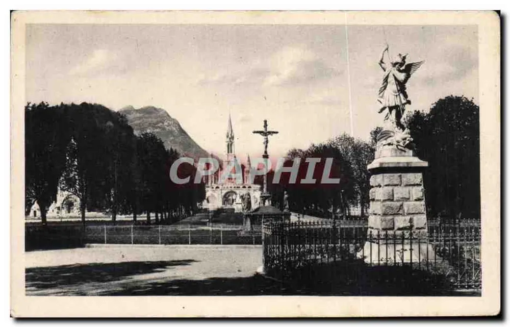Lourdes — St-Michel, die Kreuz der Bretonen und die Basilika — Edition P. DOUCET, Lourdes - Vorderseite