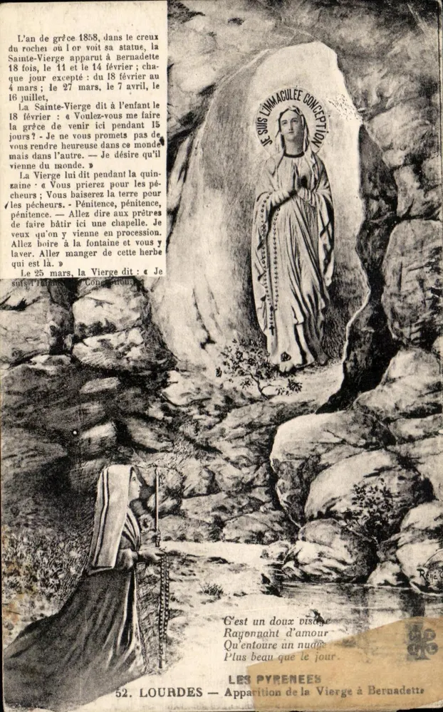 Lourdes — Erscheinung der Jungfrau vor Bernadette — Edition Les Pyrénées - Vorderseite