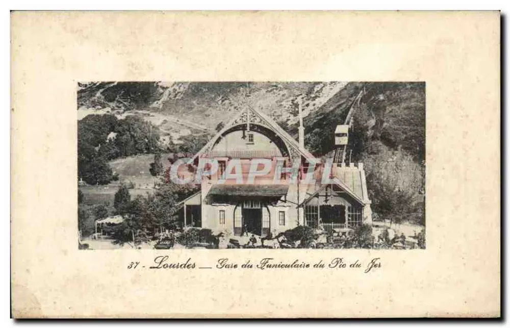 Lourdes — Estación del Teleférico del Rio du Jer — C.G. - Anverso