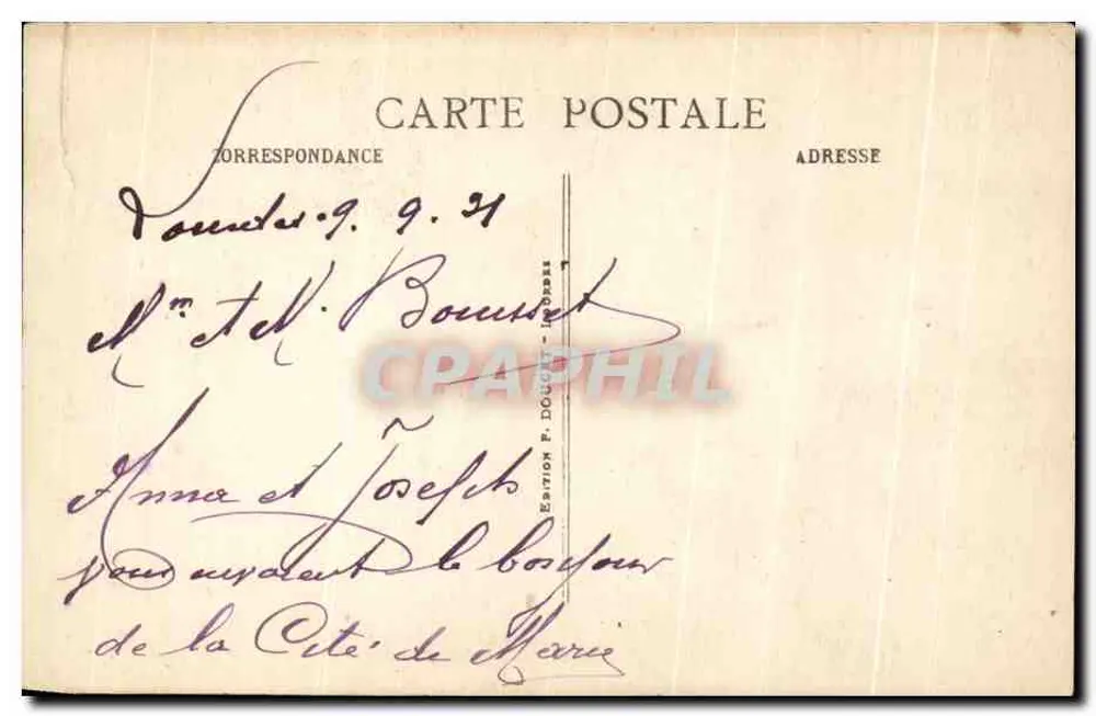 Lourdes — Die gekrönte Jungfrau und das Schloss — Verlag P. DOGON - Lourdes - Rückseite