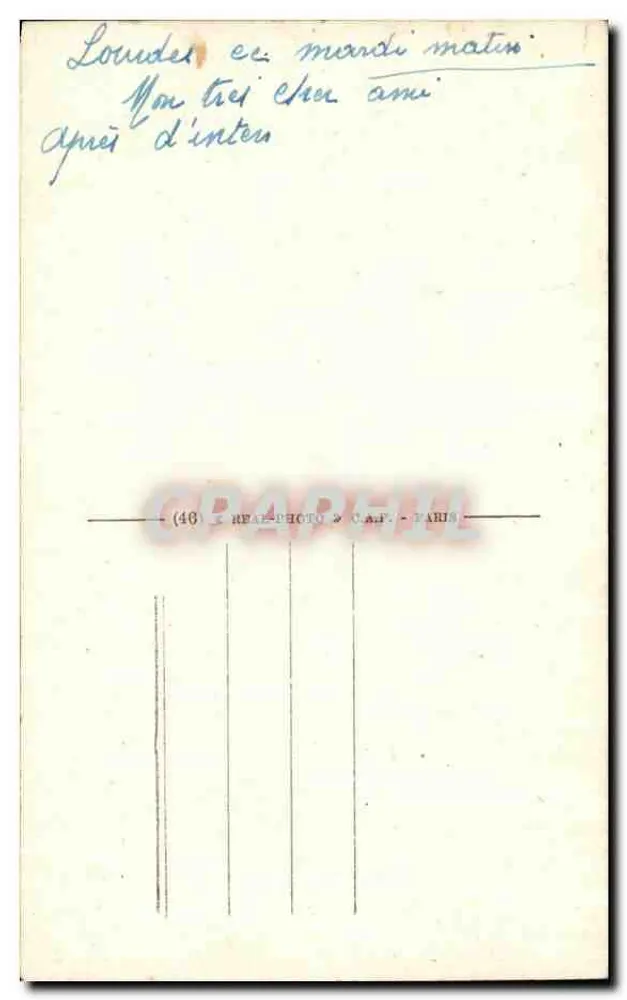 Lourdes — A Basílica e as Montanhas — Pansdram, n°385 - Verso