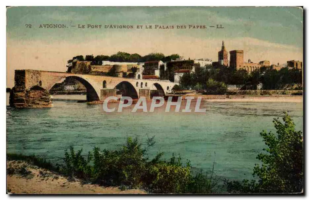 Avignon — Der Pont d'Avignon und das Palast der Päpste — LL, Nr. 72 - Vorderseite