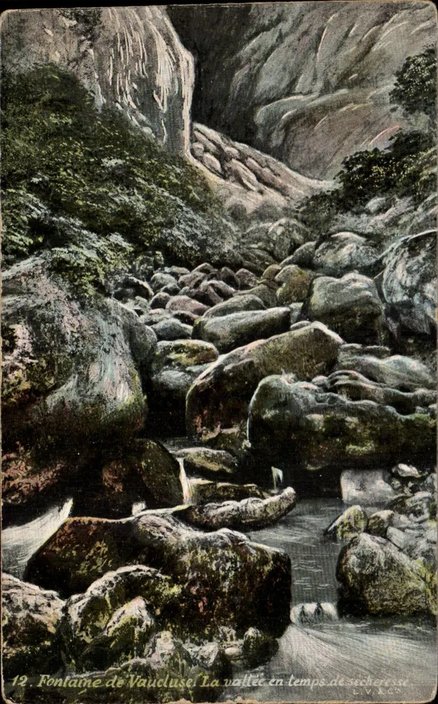 Fontaine de Vauclusé — Ansicht der Schlucht im Winter — L.V. ECS, n°12 - Vorderseite