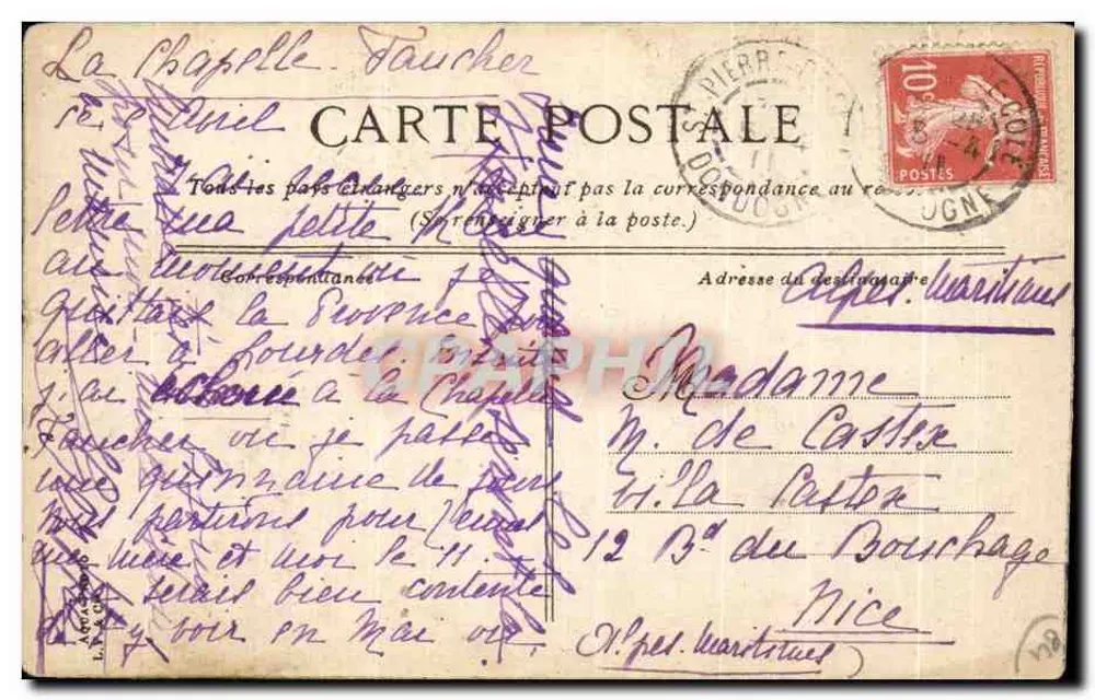 Fontaine de Vauclusé — Ansicht der Schlucht im Winter — L.V. ECS, n°12 - Rückseite