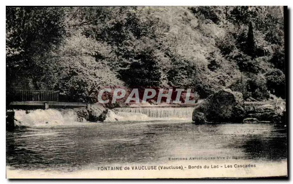 Fontaine de Vaucluse - Ufer des Sees - Die Wasserfälle — Künstlerische Ausgabe Vve J. Brous - Vorderseite