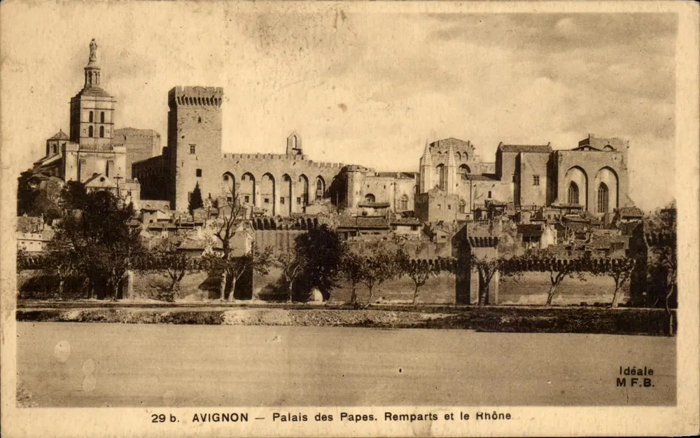Avignon — Palast der Päpste, Mauern und der Rhône — Ideal M.F.B. n°29 b - Vorderseite