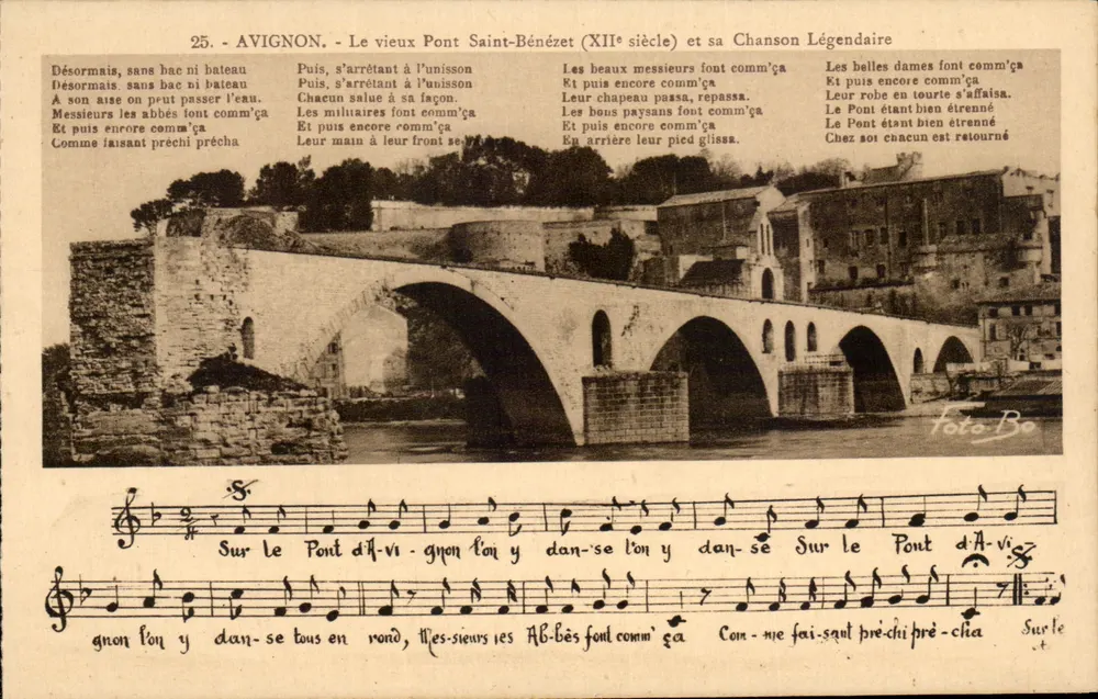 Avignon - Der alte Pont Saint-Bénézet (12. Jahrhundert) und seine legendäre Ballade — Éd. Art. Hélène-Luxy, Cl. Photo Beau - Vorderseite