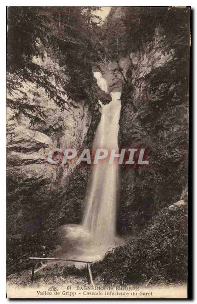 Untere Wasserfall von Garet — Bagnères-de-Bigorre — anonymer Verleger, Nr. 61 - Vorderseite