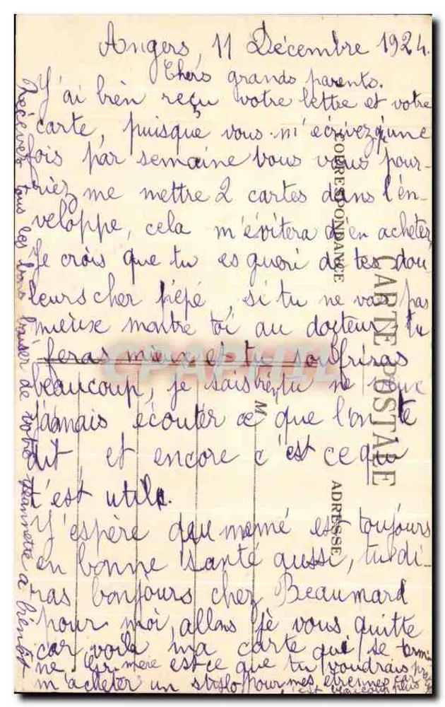 Angers — Place du Ralliement und Rue d'Alsace — A. B. - Rückseite