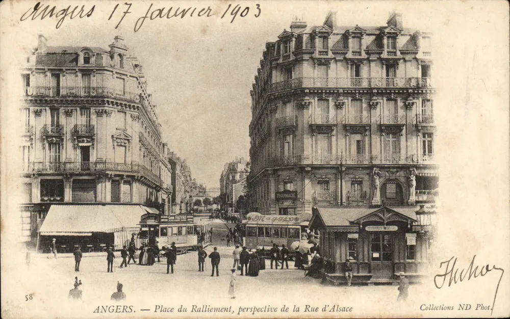 Angers — Place du Ralliement, Perspektive der Rue d'Alsace — Huchoy, n°58 - Vorderseite