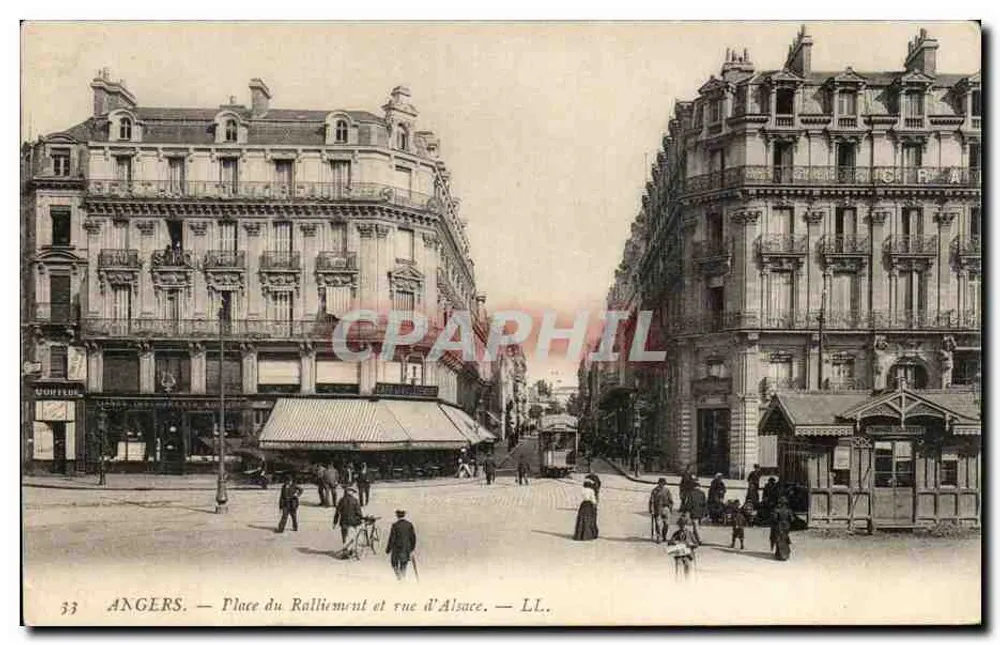 Angers — Place du Ralliement und Rue d'Alsace — LL. n°33 - Vorderseite