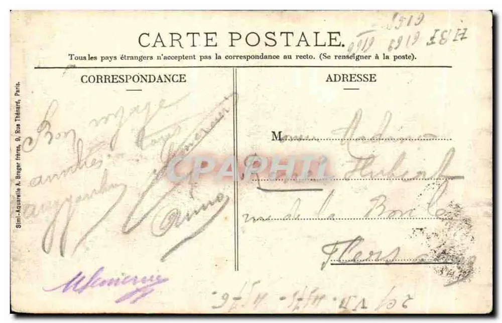 Angers - Place du Ralliement - Das Theater — Collet, Verlag, Angers, Nr. 44 - Rückseite