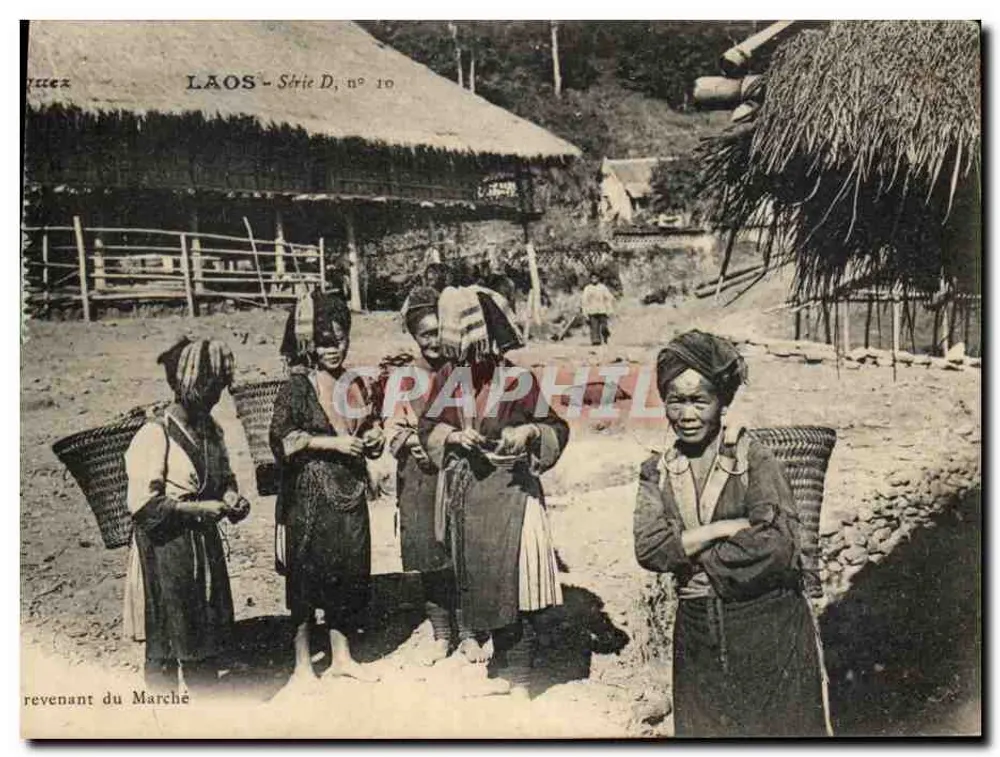 Femmes laotiennes — revenant du marché — éditeur LAOS - Série D, n° 10 - Vorderseite