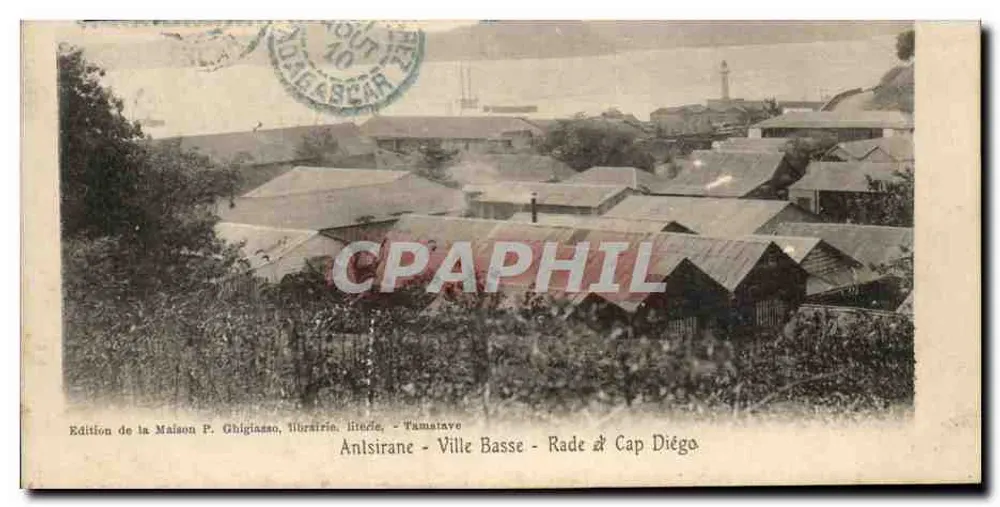 Anlsirane - Unterstadt - Hafen von Cap Diégo — Édition de la Maison P. Ghiglasso, Buchhandlung, Tamatave - Vorderseite