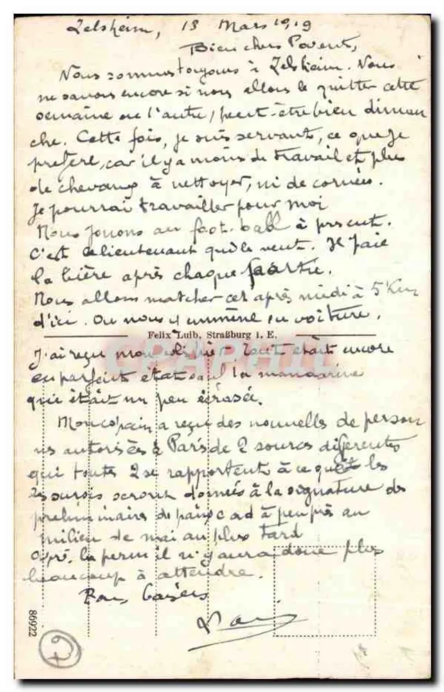 Strasbourg i. E. — Vista desde o Bad Mathisturm — editor não visível - Verso