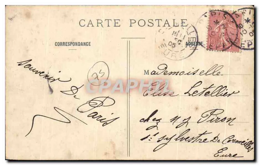 Jardim das Tuileries — Paris — editor anônimo, n° 35 - Verso