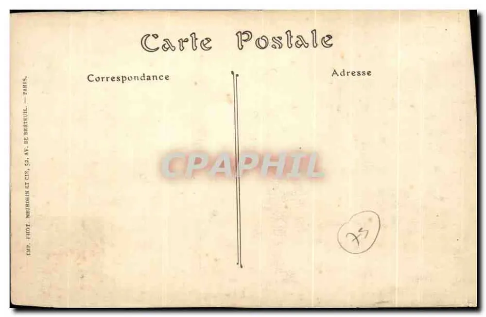 Vue de Paris — Pont et bâtiments sur la Seine — Éditeur : C.P. Tietot, Neubruein et Cie, 54, av. de Breteuil, Paris - Verso