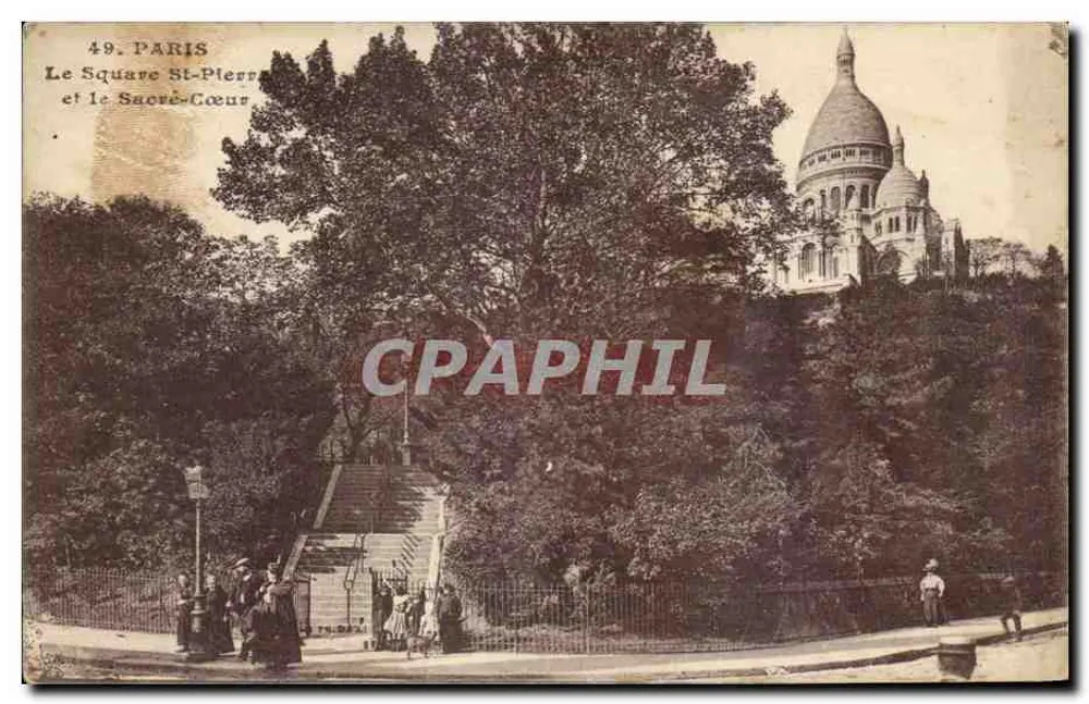 Paris — Square Saint-Pierre und der Sacré-Cœur — unbekannter Verlag, n° 49 - Vorderseite