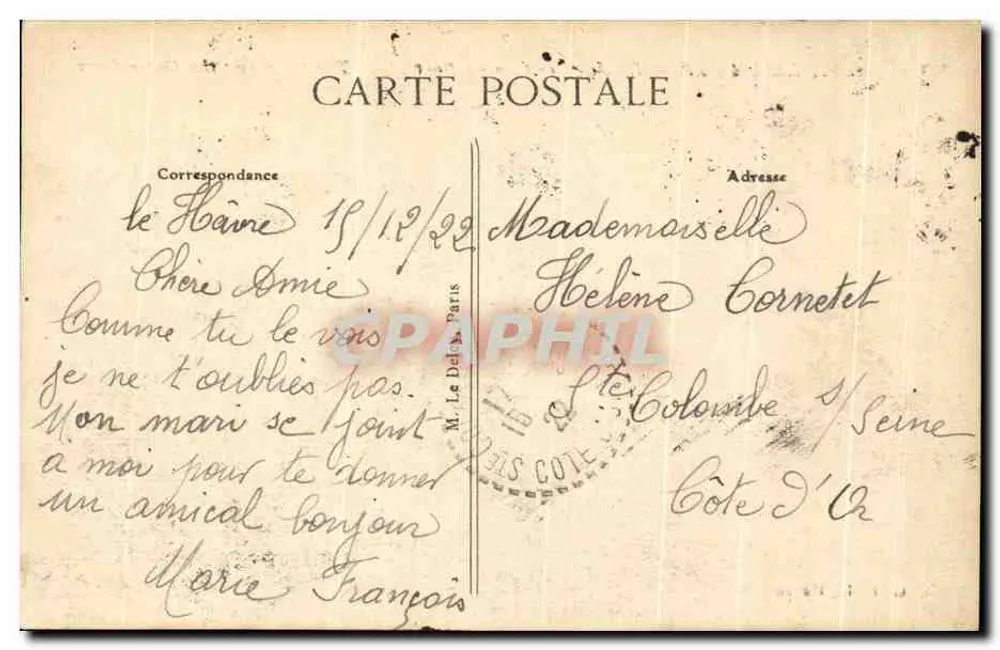 Le Havre — Die Mole und der Vorhafen — G. F. Le Havre - Rückseite