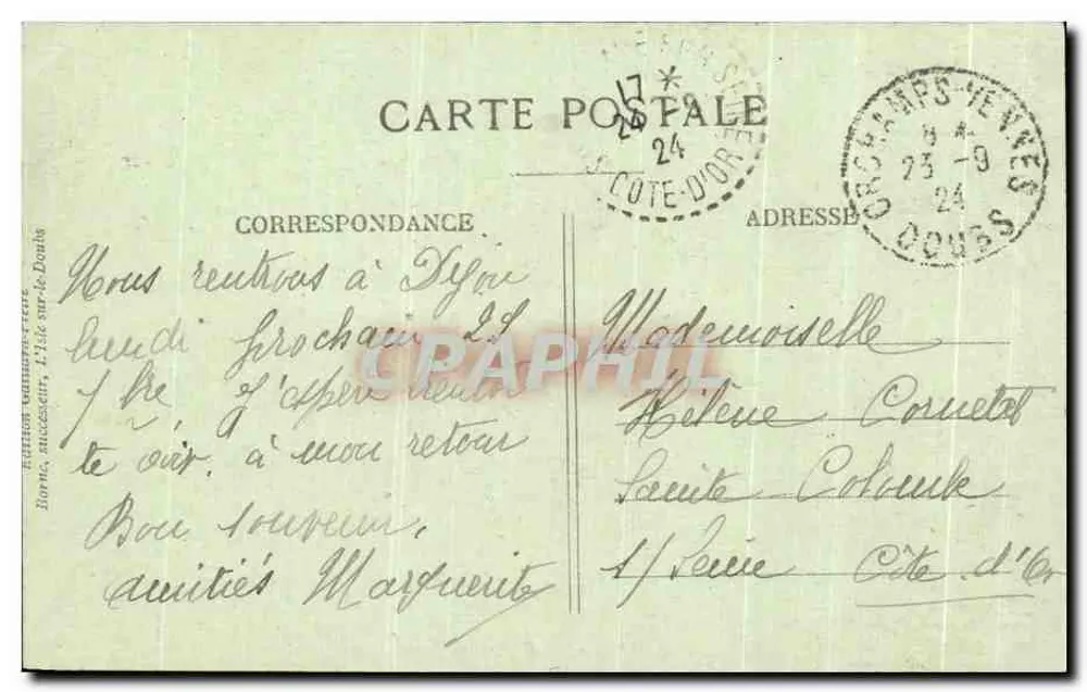 Morteau — Place Carnot — Verlag: De La Guimbarde, n° 236 - Rückseite