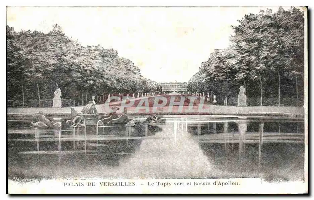 Schloss Versailles — Der Grün Teppich und Bassin Apollon — Levy Fils et Cie - Vorderseite