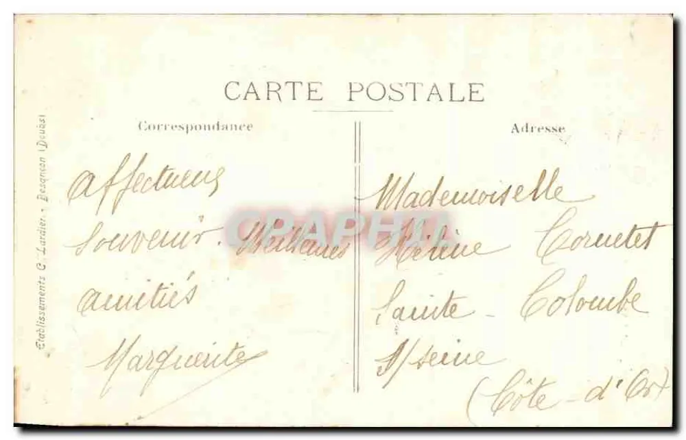 Der Doubs-Sturz in den Sommermonaten — Die malerischen Orte der Franche-Comté — C-L-B n°835 - Rückseite