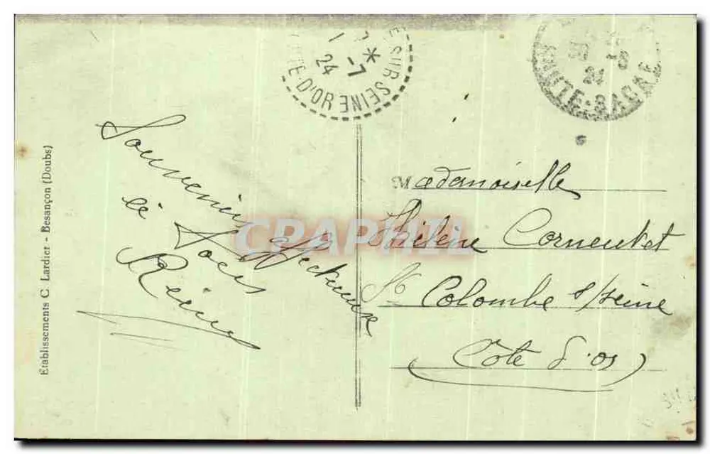 Chenevrey (Hte-Saône) — Das Denkmal — Verlag C. Lardier, Besançon (Doubs) - Rückseite