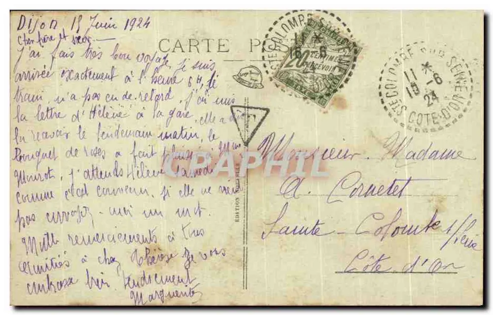 Dijon - Monumento a Henri Bazin — Arquiteto Drouot, Escultor Yencesse - Verso