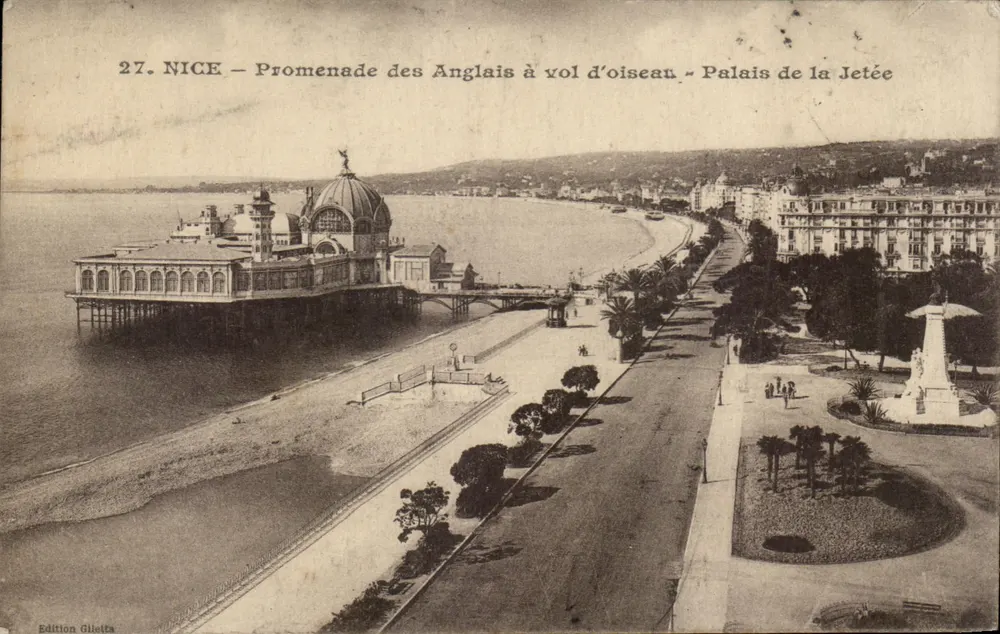 Nice — Blick auf die Promenade des Anglais aus der Vogelperspektive — Palast der Mole — Giletta-Ausgabe - Vorderseite