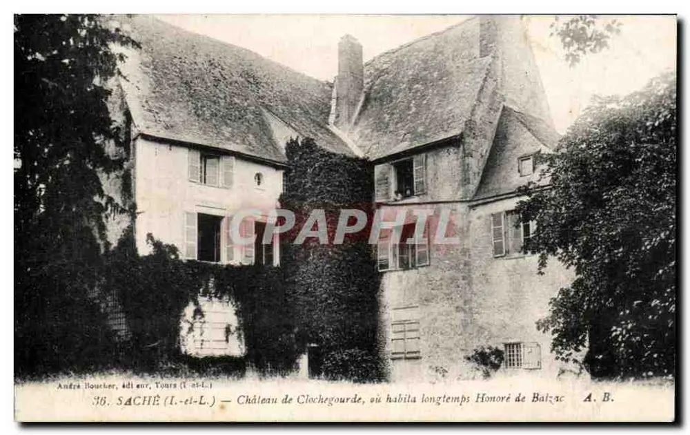 Schloss Clochegeourde — wo Honoré de Balzac lange lebte — André Boucher, Verlag, Tours (Loire-et-Cher) - Vorderseite