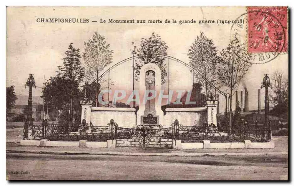 Champigneulles — Denkmal für die Gefallenen des Ersten Weltkriegs (1914-1918) — Herausgeber Édith-Tallia - Vorderseite