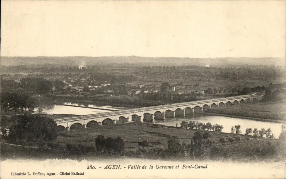 AGEN - Tal der Garonne und Pont-Canal — Librairie L. Duffau, Agen - Cliché Balistai, n°280 - Vorderseite