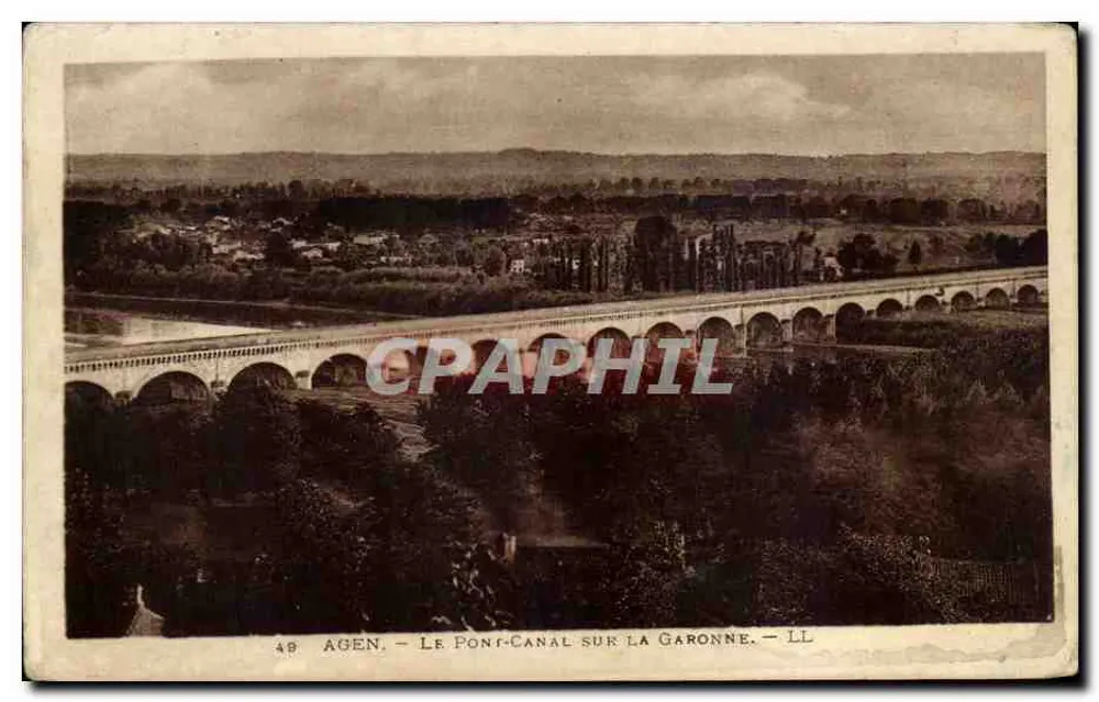 Agen — Der Kanalbrücke über die Garonne — LL - Vorderseite