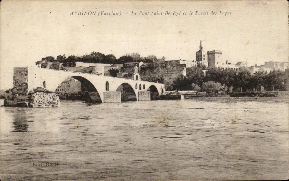 Avignon (Vaucluse) — Die Brücke Saint-Bénézet und das Palais des Papes — Edit. Routi - Vorderseite